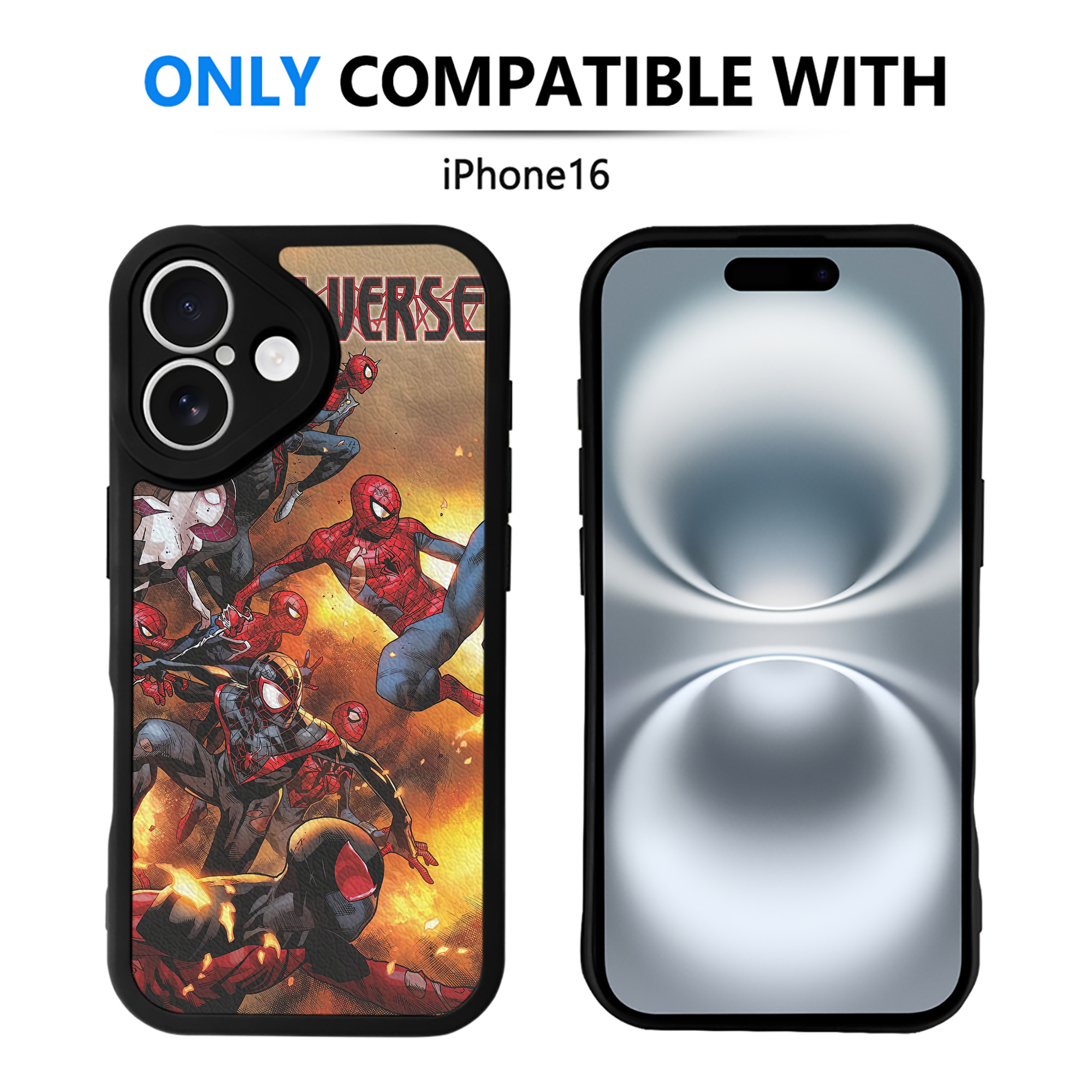 Spider Man スパイダーマン 【iPhone 16シリーズ対応】シリコンスマホケース（レザー調） 材質：シリコン